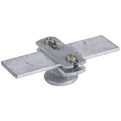 Metallverbinder aus Stahl mit zwei Schrauben, geeignet zum Festziehen von Flachprofilen in mechanischen Konstruktionen.