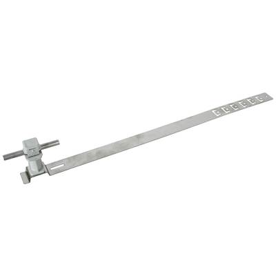 Ein Metallbandspanner mit einem langen, perforierten Band, ideal zum Sichern und Verschließen von Materialien oder Objekten.