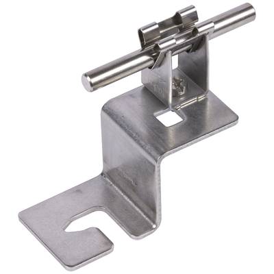 Metallische Halterung mit Scharnier, die eine flache Basis und einen vertikalen Abschnitt hat; geeignet für technische Anwendungen.