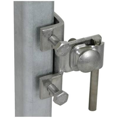 Metallverbindungsstück mit Schrauben an einem Rohr.