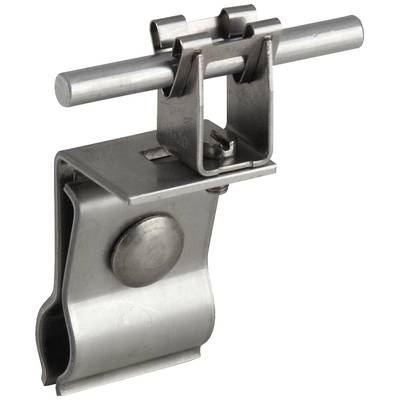 Metallklammer mit Schraubmechanismus, geeignet zur Befestigung von Rohren in industriellen Anwendungen.