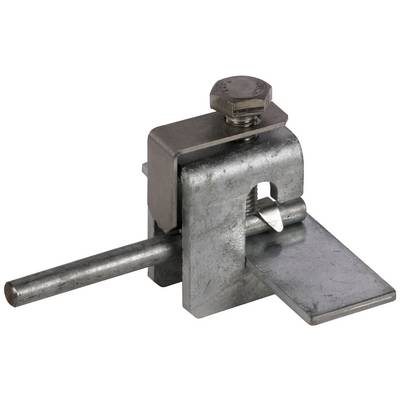 Metallischer Gegenstand, bestehend aus mehreren Teilen, darunter ein Bolzen, eine Schraube und eine Basisplatte. Verwendung unbekannt.