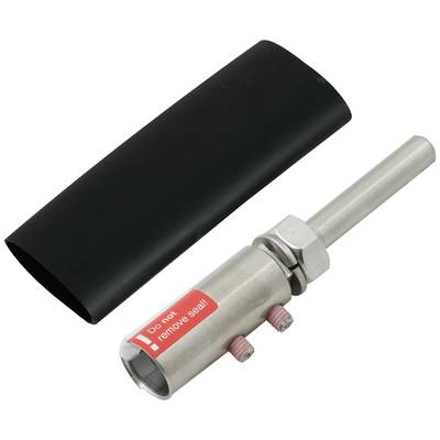 Metallsensor mit rotem Aufkleber 'Do not remove seal', daneben eine schwarze Schutzkappe.
