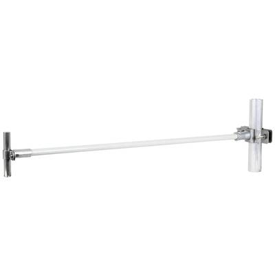 Ein langer, horizontaler Metallarm befestigt an zwei vertikalen Zylindern, möglicherweise Teile einer Vorrichtung zur Stabilisierung oder Halterung.