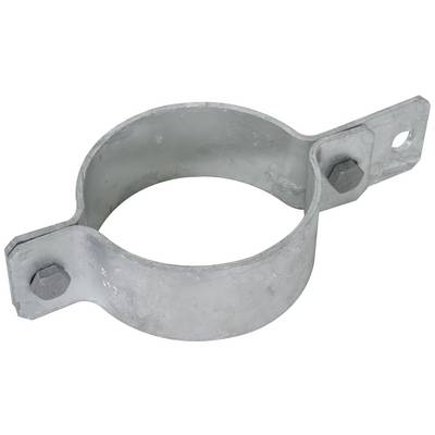 Metallrohrschelle mit Schraubverschluss, geeignet zur Befestigung von runden Rohren an Wänden oder anderen Strukturen.