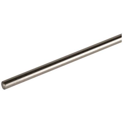 Langer, glatter Metallstab in Silberfarbe, schräg von links unten nach rechts oben ausgerichtet.