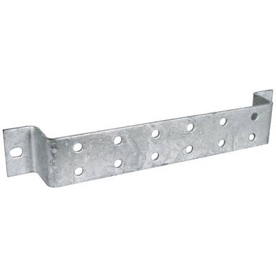 Metallstreifen mit Löchern an beiden Seiten zur Befestigung. Geeignet für Bau- oder Montagematerialien.