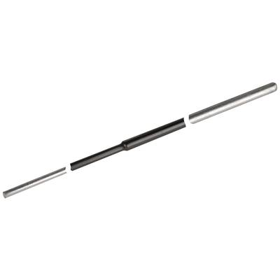 Ein langer, dünner Metallstab mit einem schwarzen mittleren Abschnitt.
