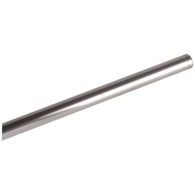 Ein langer, metallisch-glänzender Metallstab vor weißem Hintergrund.