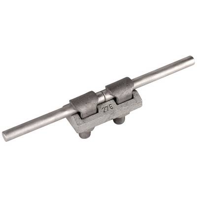 Metallstab mit drehbaren Gelenken auf einer rechteckigen Basis, fixiert durch Schrauben.