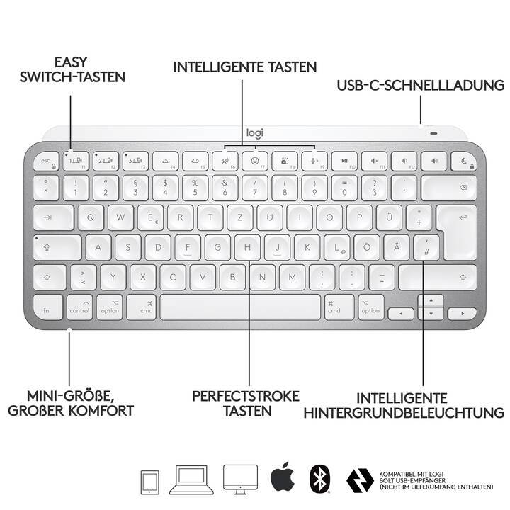 Logitech MX Keys Mini for Mac - Tastatur - hinterleuchtet-5