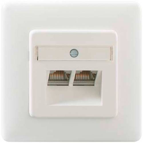 Rutenbeck 136112070 Netzwerkdose Unterputz Einsatz mit Zentralplatte und Rahmen Weiß