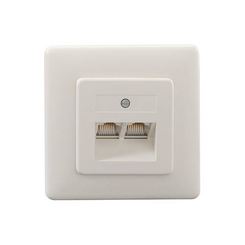 Rutenbeck UAE 8/8(8/8) Up rw Netzwerkdose Unterputz Einsatz mit Zentralplatte und Rahmen Weiß