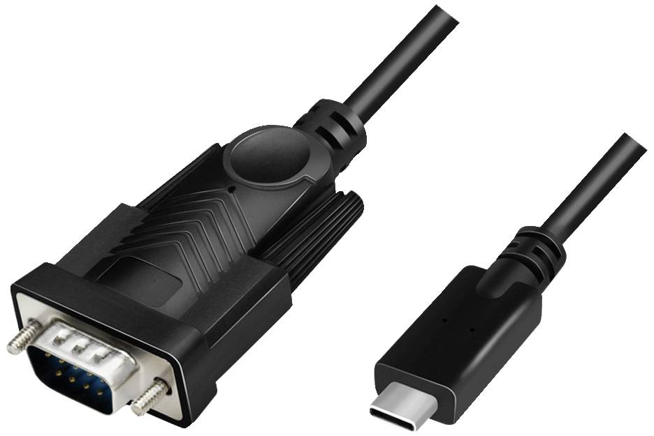 LOGILINK USB-C - RS232 Adapterkabel, 1,2 m, schwarz Anschlüsse: USB-C Stecker, DB9 Stecker, - 1 Stüc