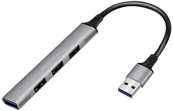 LogiLink UA0391 USB-Hub 4 Port USB-A USB 3.0 5 GBit/s  Aluminium-Grau UA0391