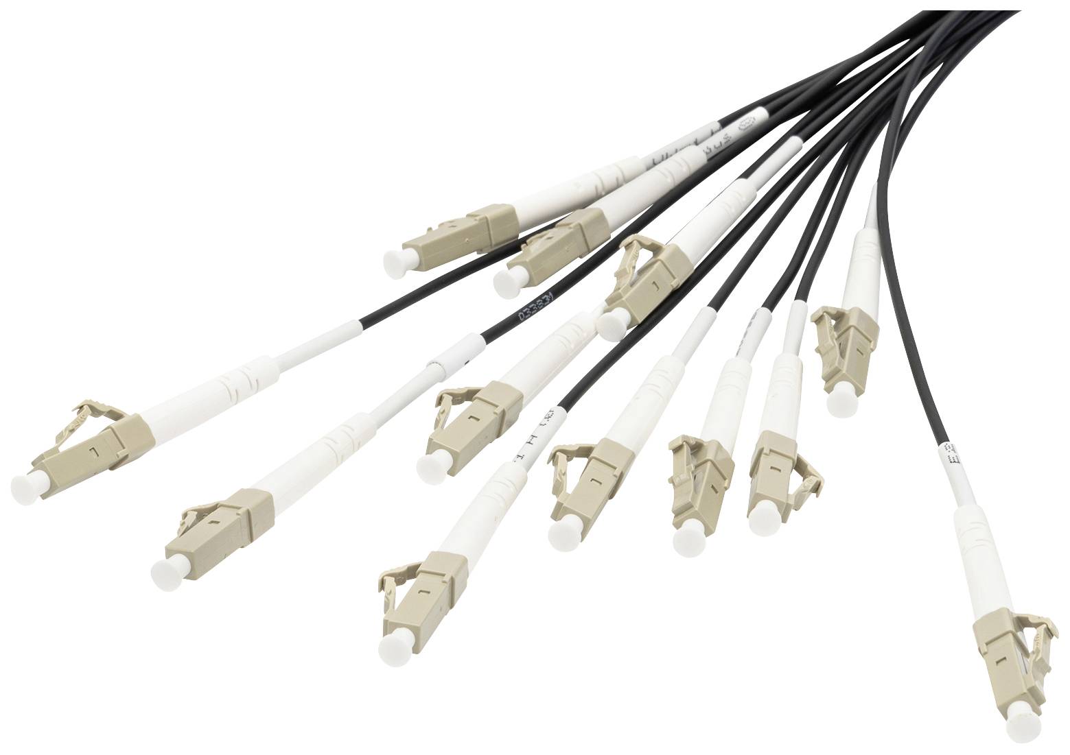 DIGITUS Breakout cable 12 Fibers OM4 LC/UPC-LC/UPC universal color black 30m