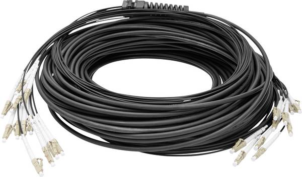 DIGITUS - Vorkonfektionierte Glasfaser Universal Breakout Kabel, Multimode OM4, 12 Fasern, LC/UPC - LC/UPC