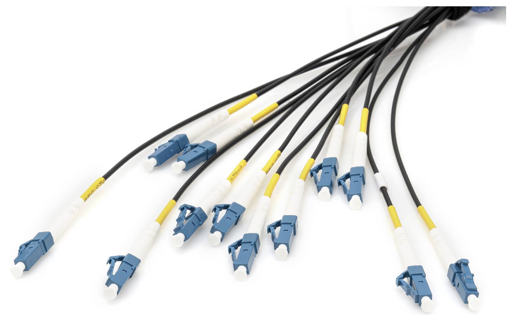 DIGITUS Vorkonfektionierte Glasfaser Universal Breakout Kabel Singlemode OS2 12 Fasern LC/UPC 150 m LWL Schwarz-4