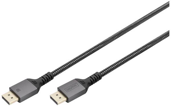 Digitus DisplayPort Anschlusskabel DisplayPort Stecker 2 m Schwarz DB-340201-020-S dreifach geschirmt, Flexibel, Halogenfrei, Rund DisplayPort-Kabel