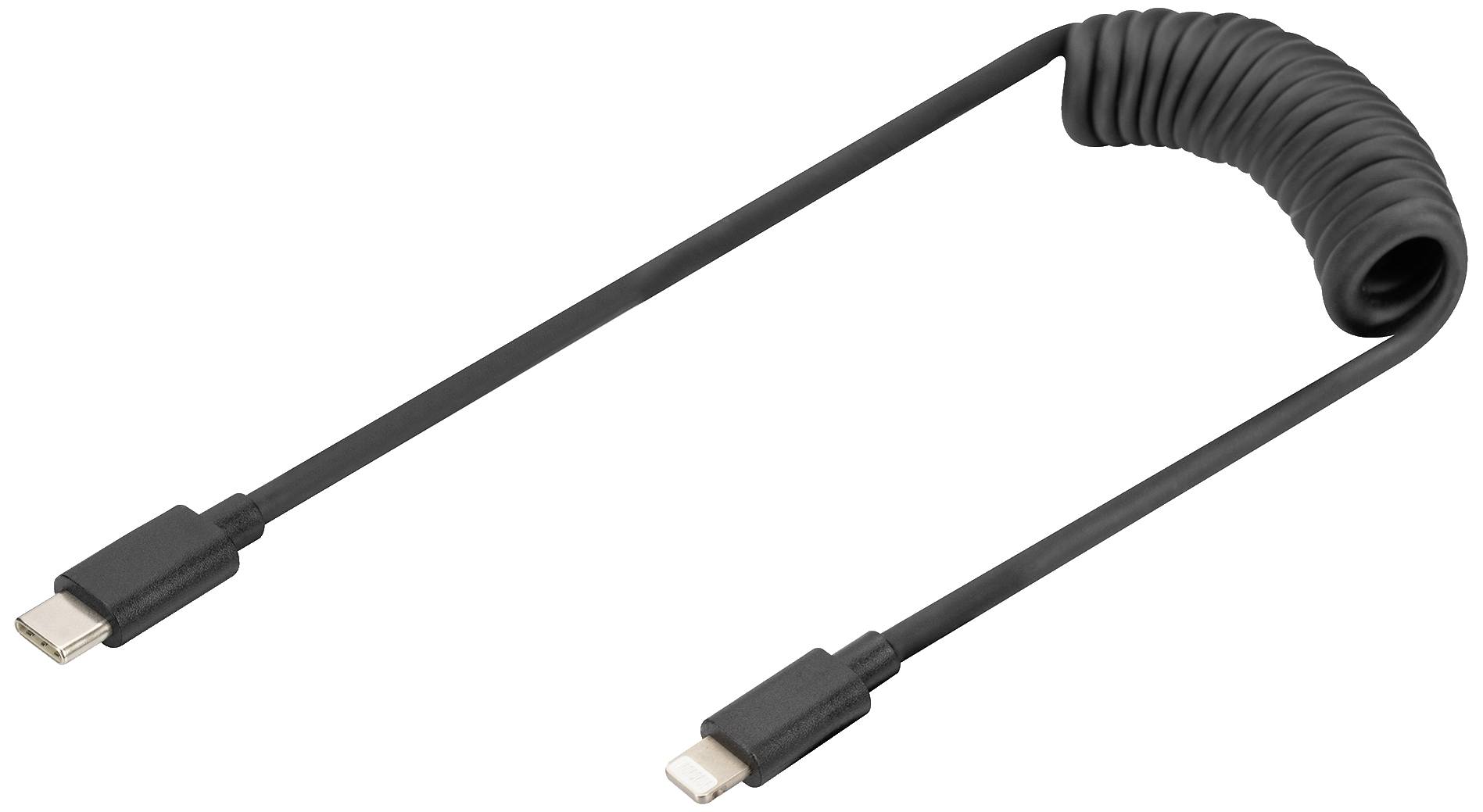 DIGITUS USB C to Lightning Spring cable MFI C94 TPU USB 2.0 PD20W Max 1m