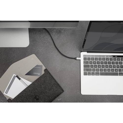 Digitus USB-Kabel USB 3.2 Gen1 (USB 3.0 / USB 3.1 Gen1) USB-C®, USB-C® Stecker 1.00 m Schwarz Flexibel, Geschirmt, mit U...