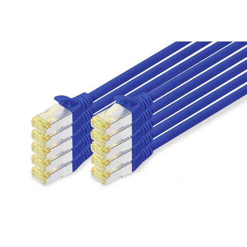 Thumbnail - Digitus DK-1644-A-030-B-10 RJ45 Netzwerkkabel, Patchkabel CAT 6a S/FTP 3.00 m Blau 1 St.