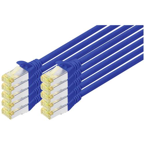 Digitus DK-1644-A-0025-B-10 RJ45 Netzwerkkabel, Patchkabel CAT 6a S/FTP 0.25 m Blau 1 St.