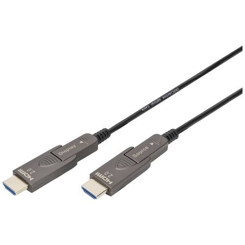 Digitus HDMI Anschlusskabel HDMI-A Stecker 20 m Schwarz AK-330127-200-S 4K UHD, dreifach geschirmt, Flexibel, Gesamtschi...