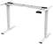 Elektrisch höhenverstellbares Tischgestell in Weiß mit Bedienelement, ideal zur Anpassung der Arbeitshöhe.