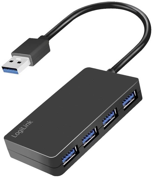 LogiLink UA0396 USB-Hub 4 Port USB-A USB 3.2 Gen1 5 GBit/s Schwarz UA0396