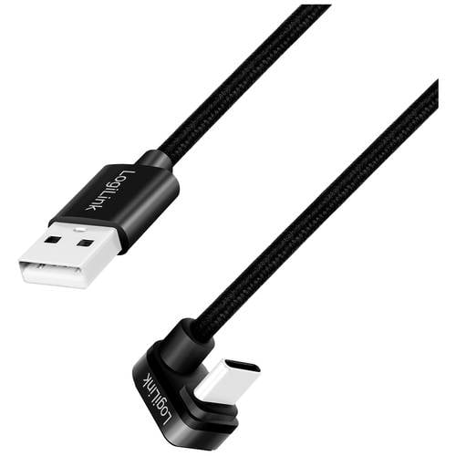 LogiLink USB-Kabel USB 2.0 USB-C® Stecker, USB-A Stecker 2.00 m Schwarz CU0193