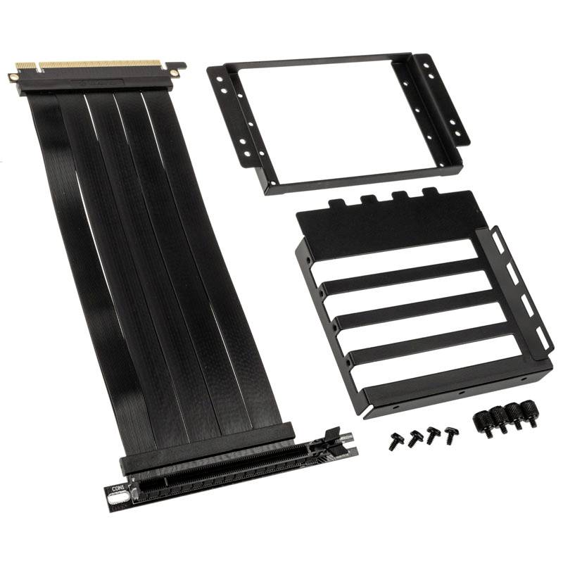 LIAN LI O11D-1X-4 Riser Card Kabel + PCI-Slot-Blende - PCIe 4.0, schwarz