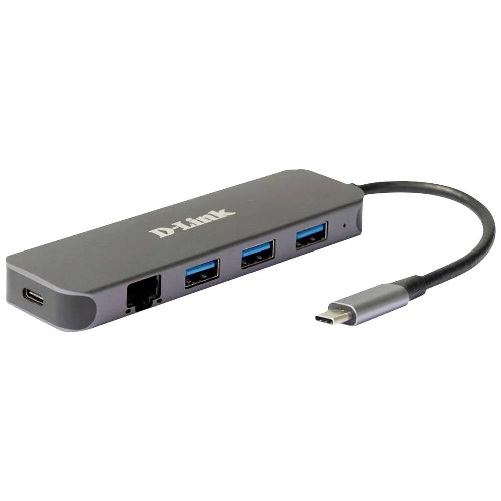 D-Link DUB-2334 USB-C (USB 3.2 Gen 2) multiport hub 5 poorten Antraciet