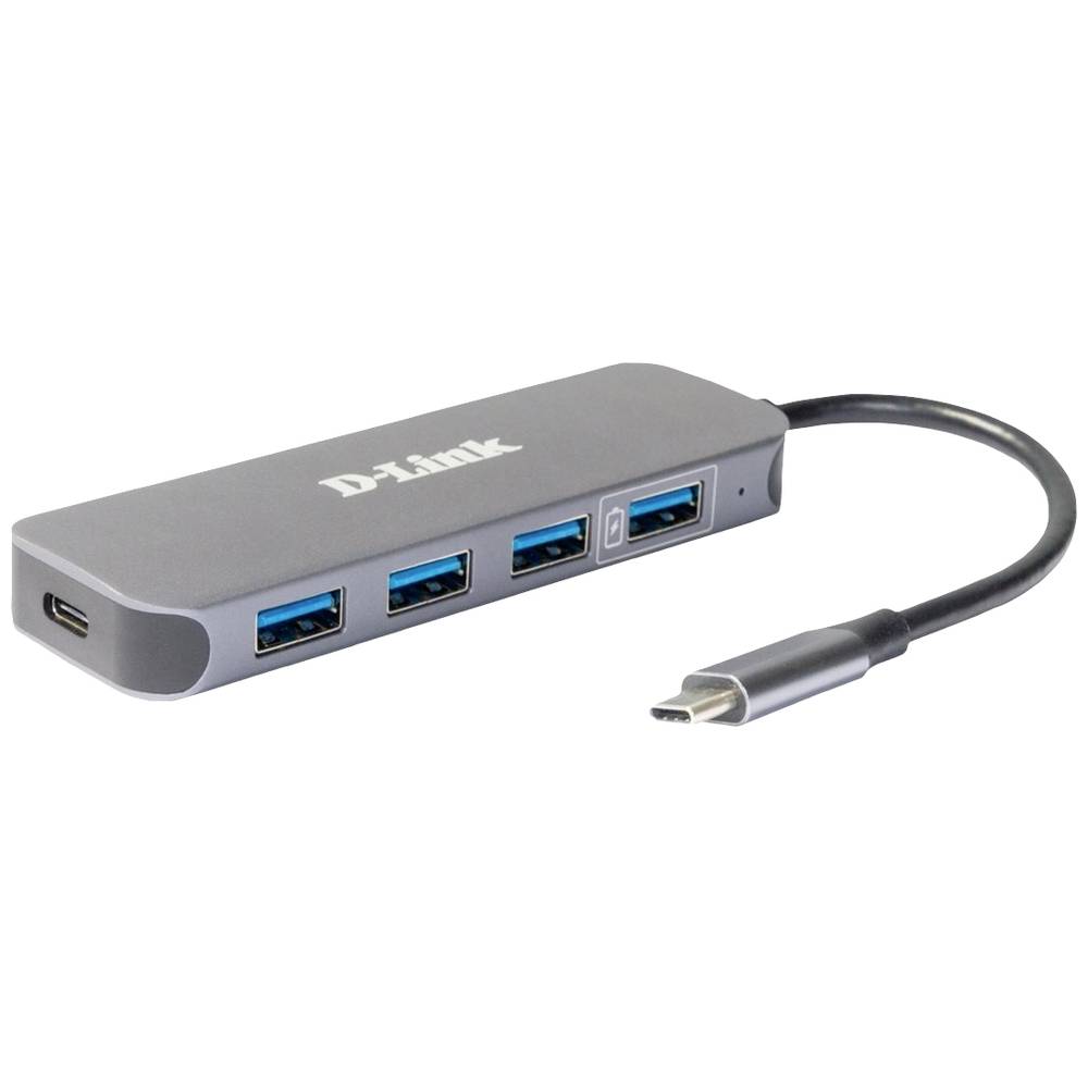 D-Link DUB-2340 USB-C (USB 3.2 Gen 2) multiport hub 4 poorten Grijs