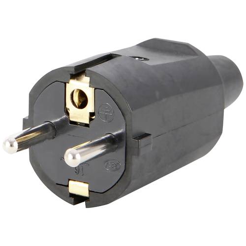 REV 0512091777 Schutzkontaktstecker Gummi 250 V Schwarz IP20