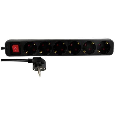 Tischsteckdose SKS Sch 1,4 m, 6fl., schwarz REV - Artikel: 4008297123804-0