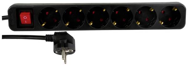 Tischsteckdose SKS Sch 1,4 m, 6fl., schwarz REV - Artikel: 4008297123804