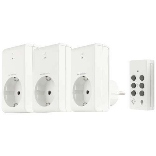 REV Funkschalt-Set Standard 3+1 ws 00834514 Funk-Steckdosen-Set 4teilig Innenbereich 1000 W