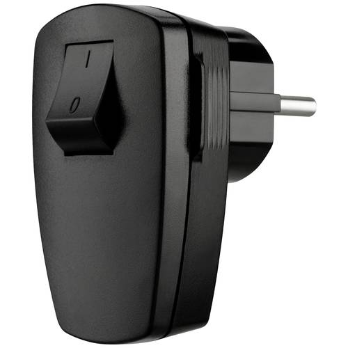 REV 0512102555 Schutzkontaktstecker Kunststoff mit Schalter 250 V Schwarz IP20