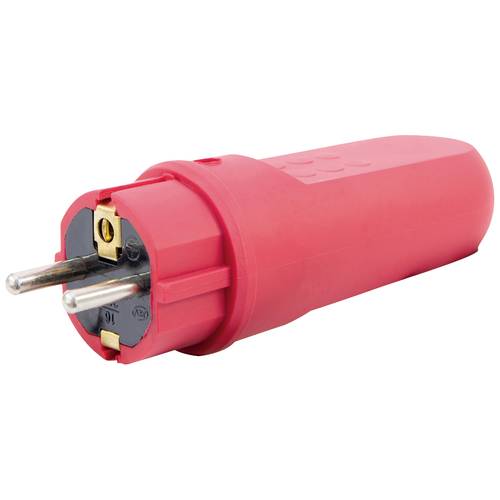 REV 0512099555 Schutzkontaktstecker Gummi 250 V Dunkelrot IP44