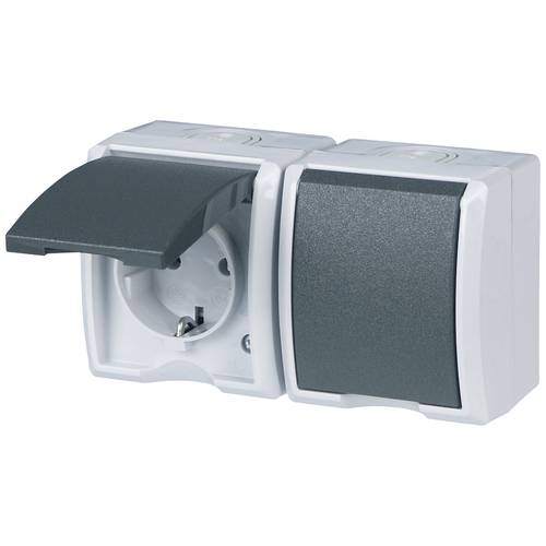 REV Komplett Doppelsteckdose Hellgrau 0510221777 1 St.