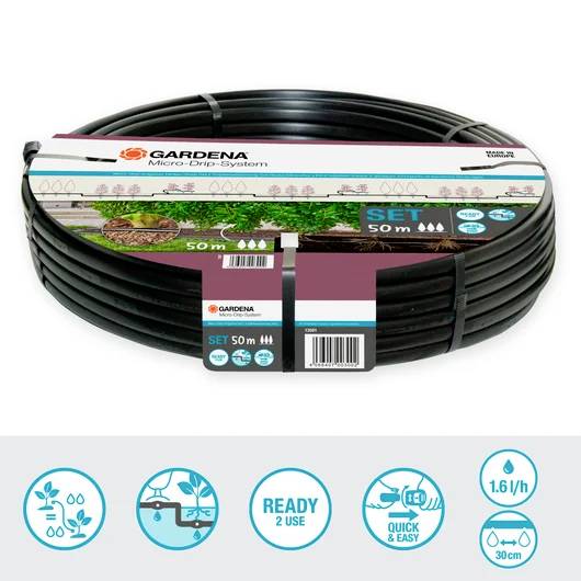 Here's the translation in German:<br><br>'Gardena Micro-Drip-System 50m Set'