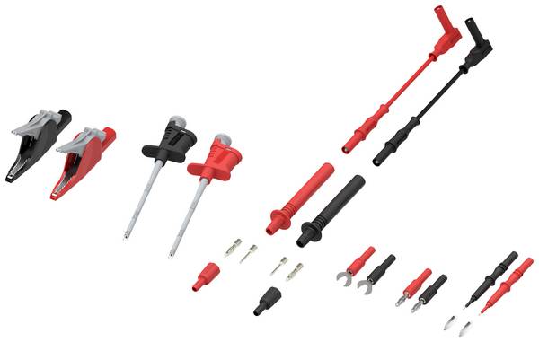 Electro PJP 426 Set aus Prüfspitzen + Messleitungen + Klemmhaken + Adapter + Krokodilklemmen