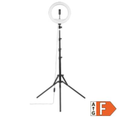 hama 00004659 LED-Ringleuchte "SpotLight Steady 120 II", Ringlicht-Stativ für Handy, 12"