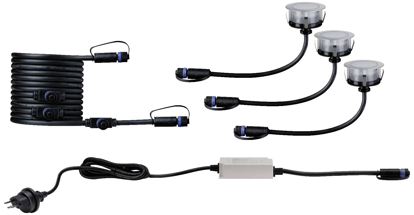 Paulmann Outd. P&S Floor Starterset CH 94689 Beleuchtungssystem Plug & Shine LED-Gartenstrahler-Starter-Set LED 3.9 W Wa...