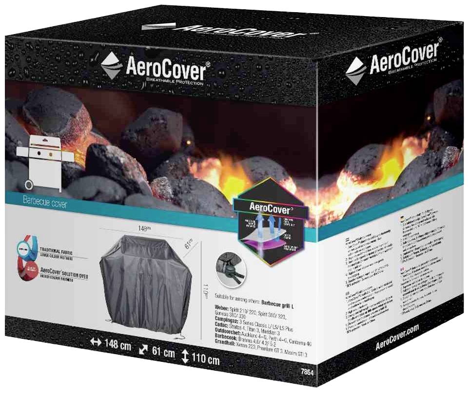 AeroCover 7854 Atmungsaktive Schutzhülle für Grillgeräte 148x61xH110 cm für Gasgrillgeräte, Größe L