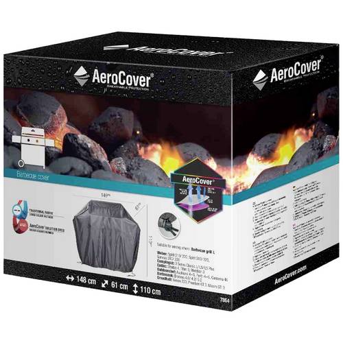 AeroCover 7854 Atmungsaktive Schutzhülle für Grillgeräte 148x61xH110 cm für Gasgrillgeräte, Größe L