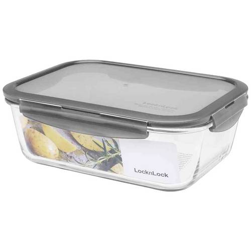 LocknLock Oven Glass Glas Frischhaltedose mit Deckel 2 L, 251 x 189 x 88mm, Rechteckig,
