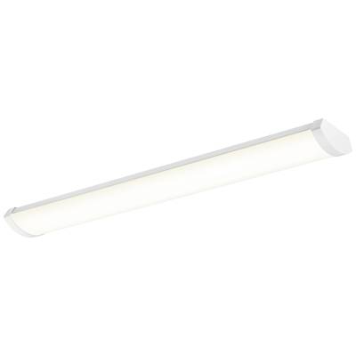 Weiße, längliche LED-Leuchte mit sanftem, gleichmäßigen Licht. Geeignet für Deckenmontage in Innenräumen.
