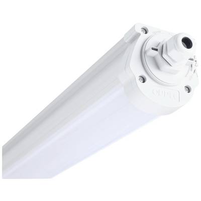 LED-Lichtleiste mit robustem, weißem Gehäuse für industrielle Beleuchtung. Geeignet für Energieeinsparung und lange Lebensdauer.